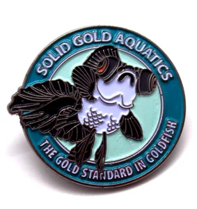 Pin de solapa acuática de oro macizo el estándar de oro en diseño Goldfish Black Moor - Imagen 1 de 6