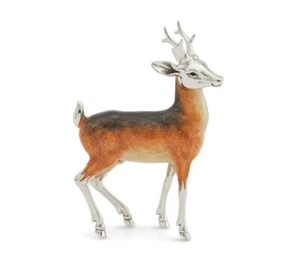 Ciervo Roebuck plata esterlina y esmalte Saturno - Totalmente Sellado - Imagen 1 de 2