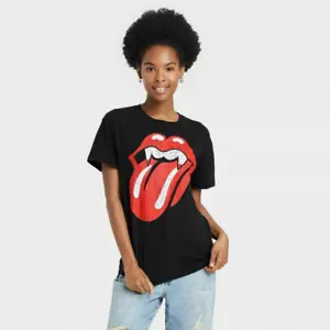 Women's Rolling Stones Short Sleeve Graphic T-Shirt - Black Size Med. NEW - Picture 1 of 2