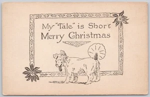Humor Card Dog Postcard Merry Christmas My Tale is Short - Picture 1 of 2