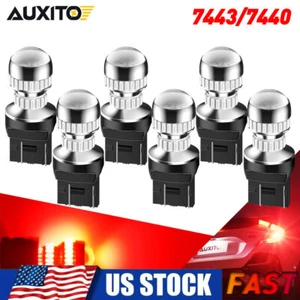 6X AUXITO Light 7443 7440 LED Brake Tail Turn Signal Light Bulb Lamp Super Red H - Picture 1 of 12