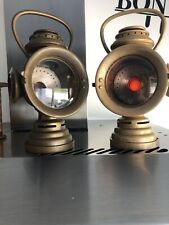 Ancienne paire de lanternes en bronze signées Neverout, US army.