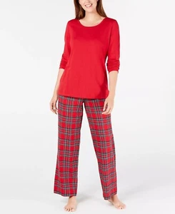Womens Red 2pc Pajama Set Soft Scoop Neck - Family PJs XXL - Picture 1 of 8