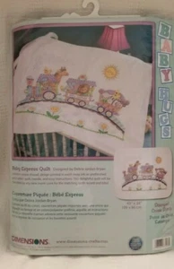 NEU Baby Hugs vorgestepptes Kreuzstich Baby Quilt Kit "Baby Express" 43" x 34"  - Bild 1 von 3