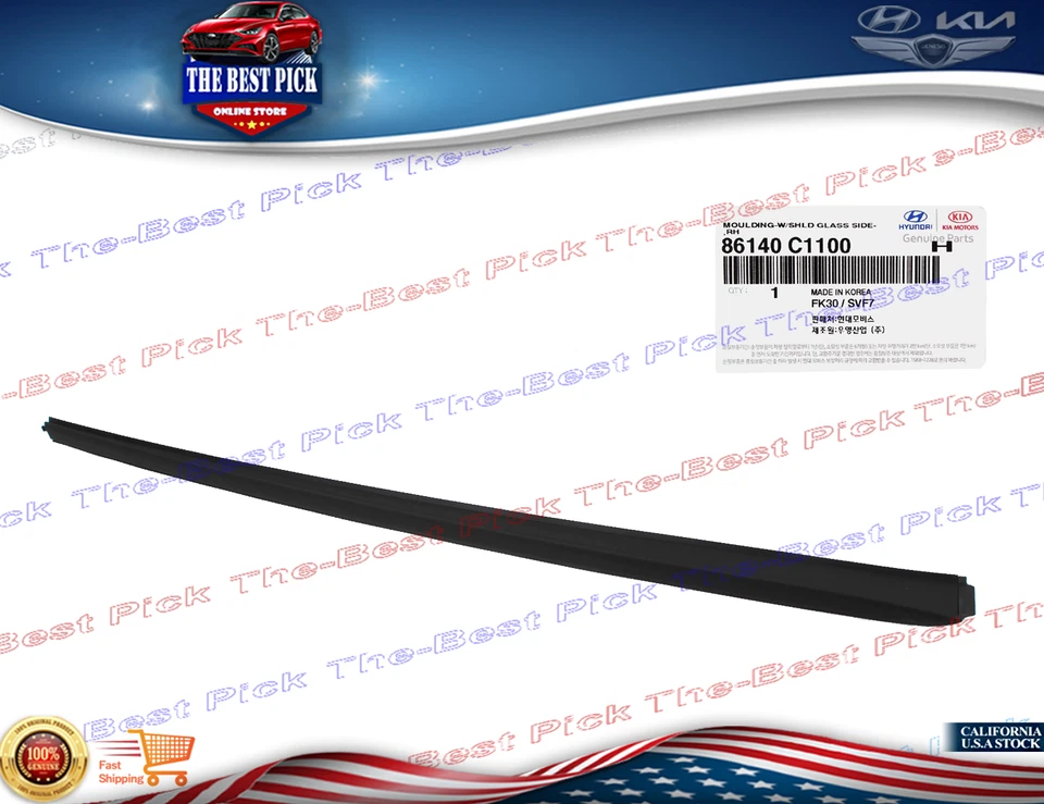 ⭐GENUINE⭐ Windshield Pillar Molding FRONT RIGHT for 15-19 Sonata 86140C1100 - Image 1 of 1