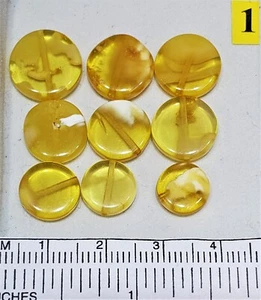 Sale! Butterscotch Baltischer Bernstein Münze Runde Perlen Größe 8 bis 14 mm Lot 9 Stück Lot - Bild 1 von 8