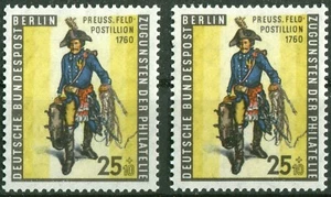 2 x Berlin Nr. 131 sauber postfrisch Tag der Briefmarke 1955 Feldpostillion MNH - Bild 1 von 3