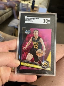 2023-24 Bowman University cromo - Caitlin Clark #34 refractor rosa (RC) - Imagen 1 de 2