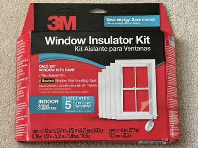Kit de película aislante de ventanas 3M cubre 5 ventanas 3 pies x 5 pies - ¡Nuevo! Foto 1 de 2