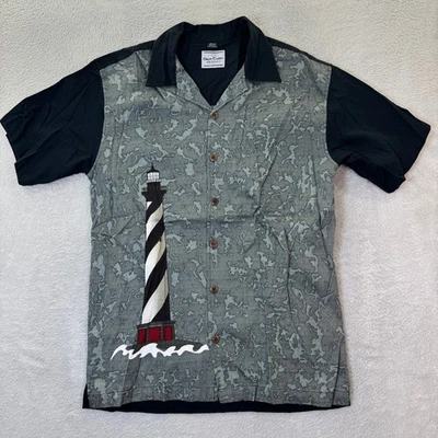 Camisa David Carey Originals Para Hombres Faro Mediano Abotonada Manga Corta Usada en Excelente Condición Foto 1 de 4