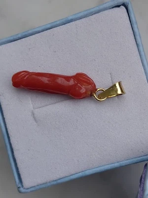  AMULETO  PISELLO PORTAFORTUNA  IN CORALLO ROSSO DELLA SARDEGNA  con argento 925 - Immagine 1 di 4