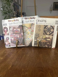 Lot of 3 Vintage Quilt Patterns Simplicity 9234 & 9451 Block Club McCall’s 8209 - Picture 1 of 4
