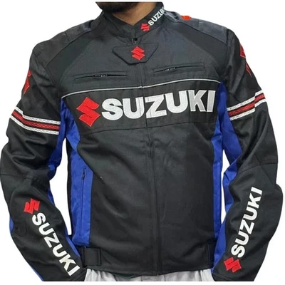 New Suzuki Motorbike Riding Jacket Textile Fabric Motorcycle Racing Biker Jacket - Image 1 of 3