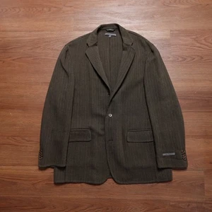 Vintage John Varvatos 100% Wolle Sport Jacke Braun Fischgrät 52R Made In Italy - Bild 1 von 10