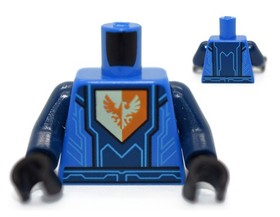 LEGO Minifigure Torso Blue Nexo Knights Clay Moorington armor falcon 70362 black