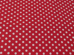 2 3/4 YARD x 36" Vintage COTTON Quilt FABRIC RED WHITE POLKA DOT Classic - Picture 1 of 3