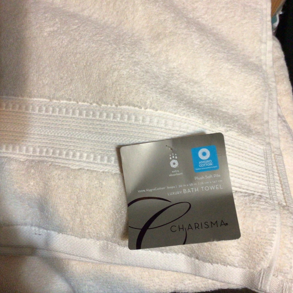 Juego de 2 toallas de baño Charisma Luxury suave higro 100 % algodón marfil 30x58 NUEVO Foto 1 de 4