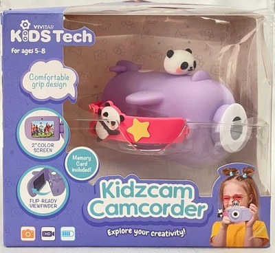 Kidzcam Camcorder - Vivitar - Purple Panda - 1080P Video Camera - Damaged Box - Image 1 of 4