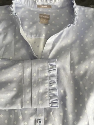 Volantes de algodón sin planchar manga larga a lunares lavanda talla 16/18 CHICO’S 3 Foto 1 de 4