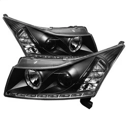 Spyder for Chevy Cruze 11-14 Projector Headlights LED Halo -DRL Blk High H1 Low Foto 1 de 4
