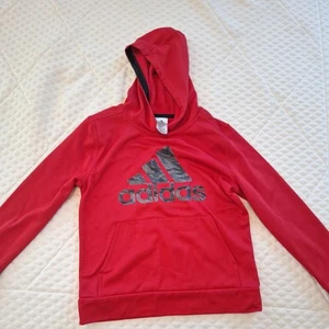 Adidas Hoodie Sweatshirt Red  Unisex  Size 10-12 (M) GUC - Picture 1 of 5