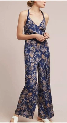 Mono Anthropologie Ett:Twa Talla-XSP Azul Paisley Estampado Floral Foto 1 de 4
