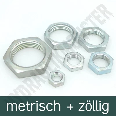 HYDRAULIKMONSTER® Hydraulik Kontermutter Gegenmutter Rohrmutter Schott metrisch, BSP-Zoll zöllig