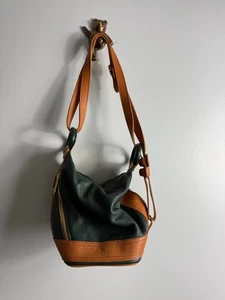 Bolso Convertible Valentina Italia Cuero Guijarro Verde Marrón - Imagen 1 de 6
