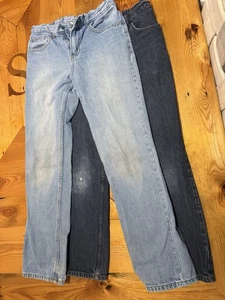 Cat And Jack Boys Jeans Straight Leg Size 16 Used - 2 Pair - Picture 1 of 10