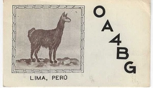 Scheda radio francobollo QSL 1948 Perù - Foto 1 di 2