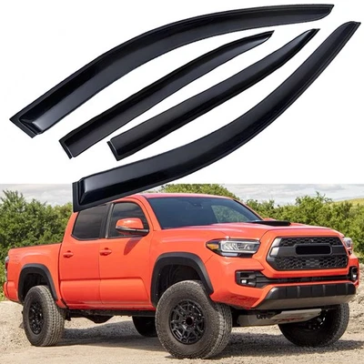 Visera de ventilación de ventana deflectores de viento protectores de lluvia para camioneta Toyota Tacoma 2016-2023 Foto 1 de 4