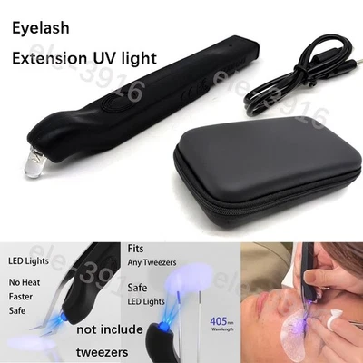 Luz de curado de extensión de pestañas V Light inalámbrica para extensiones de pestañas pinzas Foto 1 de 4
