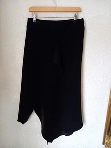 Krizia Black Wrap Asymmetric Midi Skirt IT 42 UK 12 Latin Style - Picture 1 of 6