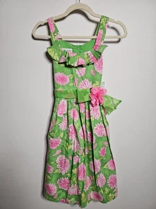 Abito da sole Bonnie Jean bambina verde e rosa floreale taglia 16 nuovo con etichetta - Foto 1 di 12