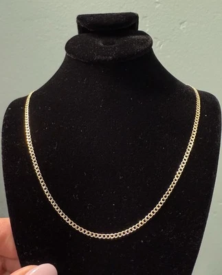 "Nueva cadena de eslabones cubanos de 22"" de oro macizo de 10k" Foto 1 de 4