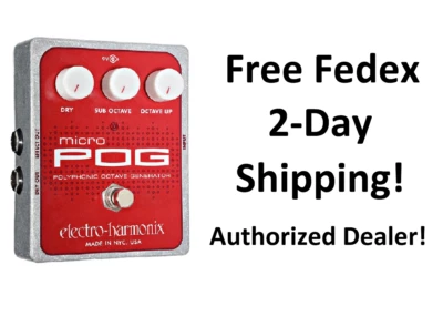 New Electro-Harmonix EHX Micro Pog Polyphonic Octave Generator Effects Pedal - Image 1 of 2