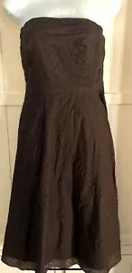 Boho Style J Crew Kleid Gr. 2 braun Abschlussball Tanz 100% Baumwolle Fit & Flare trägerlos - Bild 1 von 7