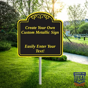 Custom Personalized 24"x24" Metal Sign, ACM Aluminum, Charcoal Black - USA - Picture 1 of 13