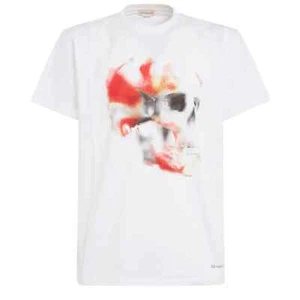 ✅ ALEXANDER McQueen tshirt Taglia S-M-L-XL-XXL t-shirt Bianco logo Teschio - Imagen 1 de 4