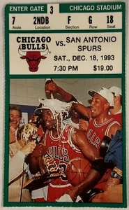 MICHAEL JORDAN Chicago Bulls vs San Antonio stub ticket, Dec 18, 1993 - Picture 1 of 2