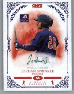 2022 Onyx Vintage Green Signatures Jordan Sprinkle RC Rookie AUTO Autograph /50