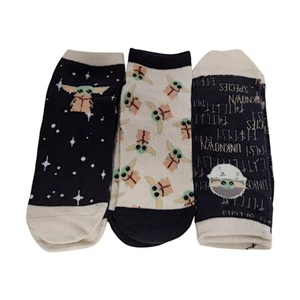 Star War Baby Yoda Women 3 Pair Trainer Socks Set Cozy Stylish Shoe Liner UK 4-8 - Picture 1 of 12