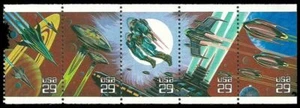 1993 Space Fantasy Pane Of 5 29c Postage Stamps - Sc#2741-2745 - MNH, OG - CX528 - Picture 1 of 1