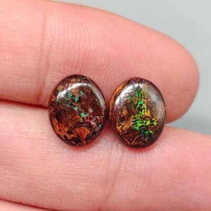 Two Circles Natural Australian Boulder Opal Loose Gemstone 5.46ct - Picture 1 of 6