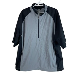 Cutter & Buck Mens WeatherTec Golf Jacket 2XL Gray Black Stretch 1/2 Zip Pullove - Picture 1 of 7