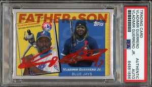 Vladimir Guerrero & Vladimir Guerrero Jr. Dual-Signed 2021 Topps Project 70 Base - Bild 1 von 2