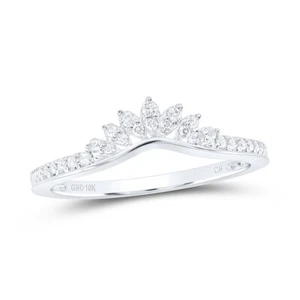 10K WHITE GOLD ROUND DIAMOND RING GUARD ENHANCER WEDDING BAND 1/6 CTTW - Picture 1 of 1