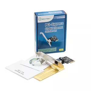 IO Crest SI-PEX24038 PCIe x1, 1-Port Gigabit Ethernet Card w/Low Profile Brkt - Picture 1 of 3