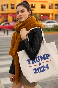 # Trump 2024 Bolsa de Comestibles de Lona Reutilizable Regalo Eco Lavable Compras Ecológico - Imagen 1 de 6