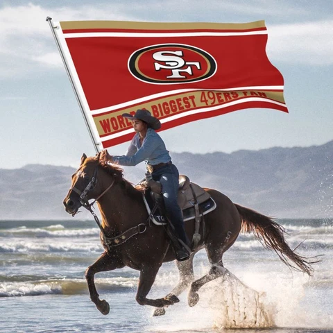 World's Biggest San Francisco 49ers Fan Club Flag Banner Decorative Flags 5x8FT Cover